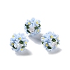 Luminous Polymer Clay Rhinestone Floral Ball Beads CLAY-U002-01C-2