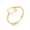 Real 18K Gold Plated 304 Stainless Steel Adjustable Finger Ring RJEW-L115-01G-09-1
