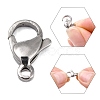Tarnish Resistant Polished 304 Stainless Steel Lobster Claw Clasps X-STAS-R072-39A-3