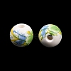 Floral Printed Porcelain Beads PORC-Q199-10mm-10-4