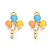 Light Gold Plated Alloy Pendants X-ENAM-T009-16B-2