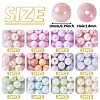192Pcs 12 Colors Two Tone Opaque Acrylic Beads SACR-TA0001-35-2