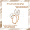 ANATTASOUL 4Pcs 4 Styles Plastic Imitation Pearl Beaded Open Cuff Ring RJEW-AN0001-18-3