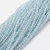 Natural Aquamarine Bead Strands G-P270-2mm-15-2