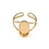 Real 18K Gold Plated 304 Stainless Steel Cuff Ring Components X-STAS-A191-12C-G-2