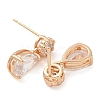 Rack Plating Brass Cubic Zirconia Stud Earrings EJEW-M090-09G-01-2