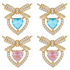 8Pcs 2 Colors Brass Micro Pave Cubic Zirconia Pendants KK-BBC0019-71-7