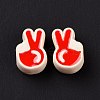 Rubberized Style Acrylic European Beads SACR-E009-18-3