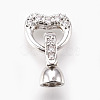 Brass Micro Pave Cubic Zirconia Fold Over Clasps KK-P164-07P-1