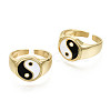 Brass Enamel Cuff Rings RJEW-S044-136-NF-2