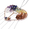 Brass Wire Wrapped Chakra Natural Gemstone Chips Hanging Ornaments AJEW-B028-01G-03-3
