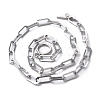 Non-Tarnish 304 Stainless Steel Paperclip Chain Necklaces NJEW-O124-01P-1