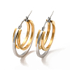 Two Tone 304 Stainless Steel Triple Circle Hoop Earrings for Women EJEW-I272-01GP-1