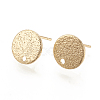 Hammered Brass Stud Earring Findings KK-S345-202G-1