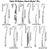12Pcs 12 Styles Tibetan Style Alloy Bookmarks PALLOY-SC0003-81-2