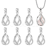 8Pcs Brass Bead Cage Pendants KK-GA0002-49-1