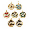 Brass Micro Pave Cubic Zirconia Pendants KK-N227-71-NF-1