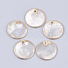 Electroplate Capiz Shell Pendants X-SHEL-T012-07B-1