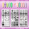 Stainless Steel DIY Nail Art Templates MRMJ-WH0092-111-3