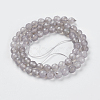 Natural Grey Agate Beads Strands G-G580-6mm-08-2