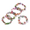 Unisex Synthetic Crackle Quartz Chips Beads Stretch Bracelets BJEW-S143-18-1-5