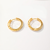 Elegant Stainless Steel Clear Cubic Zirconia Hoop Earrings OV8989-3