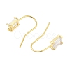 Brass Micro Pave Cubic Zirconia Earrings Findings EJEW-B063-05G-02-2