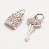 Brass Micro Pave Grade AAA Cubic Zirconia Charms ZIRC-G090-29P-NR-1