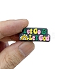 English Letter Food Grade Eco-Friendly Silicone Focal Beads PW-WG89198-04-1