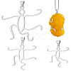 3Pcs 3 Styles Brass Pendant Cabochon Settings KK-WR0001-63P-1