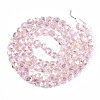 Electroplate Transparent Glass Beads Strands EGLA-T019-06N-2