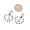 Glass Seed Beads Dangle Stud Earrings EJEW-MZ00396-01-3