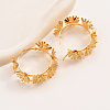Luxurious Brass Flower Hoop Earrings NZ6033-3