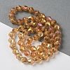 Electroplate Transparent Glass Beads Strands EGLA-I019-FR01-2
