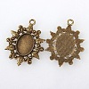 Vintage Tibetan Style Alloy Flower Pendant Cabochon Bezel Settings X-TIBEP-M018-41AB-NF-2
