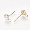Brass Stud Earring Findings KK-T035-123G-2