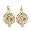 Brass Micro Pave Clear Cubic Zirconia Pendants ZIRC-Z011-16G-1