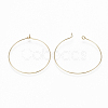 Brass Hoop Earrings Findings KK-S348-244-2
