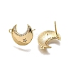 Brass Micro Pave Clear Cubic Zirconia Stud Earring Findings LS-KK-G530-03G-2