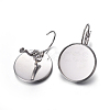 Tarnish Resistant 304 Stainless Steel Leverback Earring Settings STAS-F191-03P-18mm-2