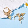 Cactus Brass Dangle Huggie Hoop Earrings EJEW-SW00001-05-2