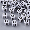 White Opaque Acrylic Beads X-MACR-R869-02U-1