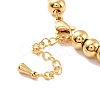 PVD Vacuum Plating 201 Stainless Steel Round Beaded Bracelet for Women STAS-D179-03G-01-3