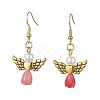 Angel Antique Golden Alloy & Resin Dangle Earrings EJEW-JE05686-05-1