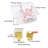 8Pcs 2 Color Rack Plating Alloy Square Stud Earring Findings FIND-YW0003-80-4