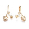 Brass Micro Pave Clear Cubic Zirconia Peg Bails Pendants with Rhinestone and Enamel Settings KK-N232-240-3