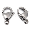 Tarnish Resistant Polished 316 Surgical Stainless Steel Lobster Claw Clasps X-STAS-R072-12A-2