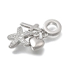 Brass Micro Pave Clear Cubic Zirconia European Dangle Charms KK-D431-033E-P-2