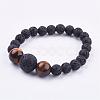 Natural Tiger Eye Stretch Bracelets BJEW-JB03159-03-1