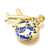 Brass Enamel Pendants KK-M309-05G-2